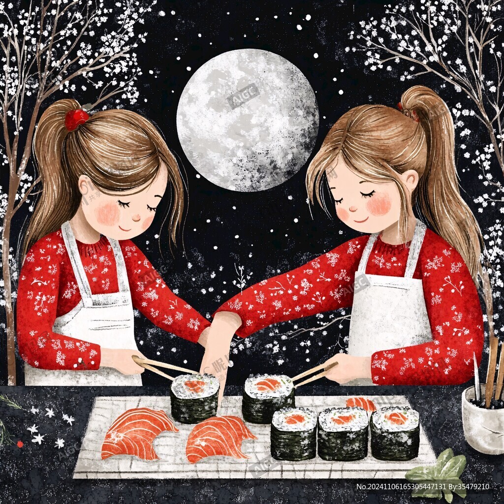 紫菜包饭插画