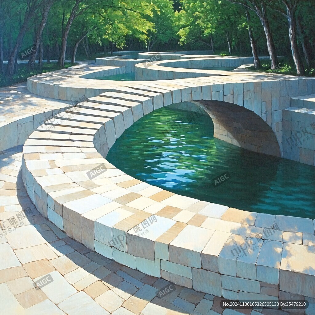 台阶水池水景