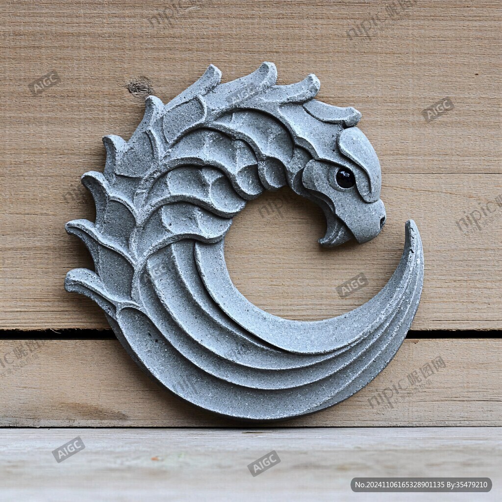 龙首形瓦件