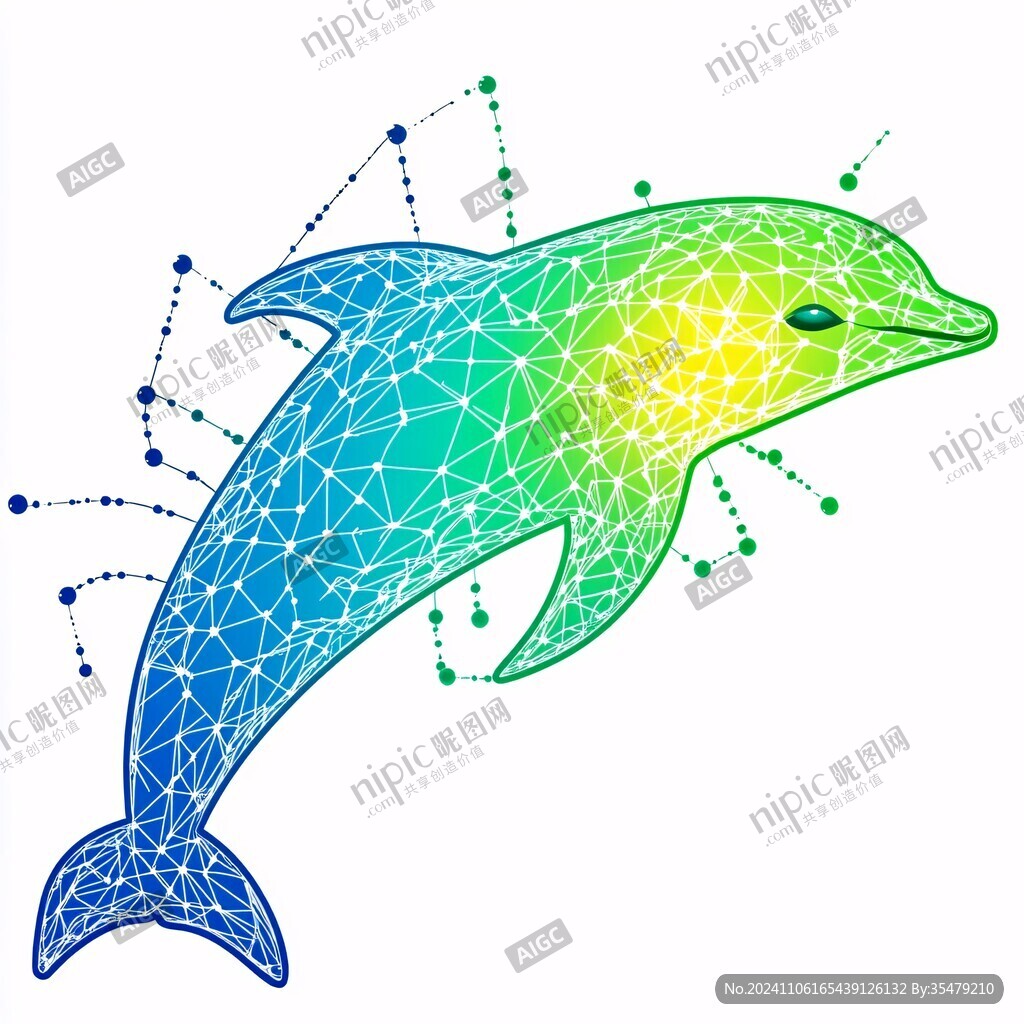 海豚晶格手绘