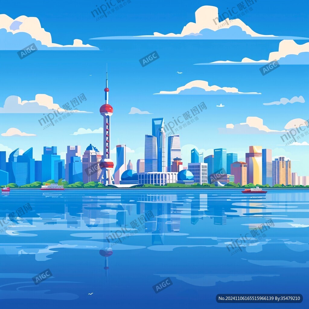 华东地区城市建筑插画