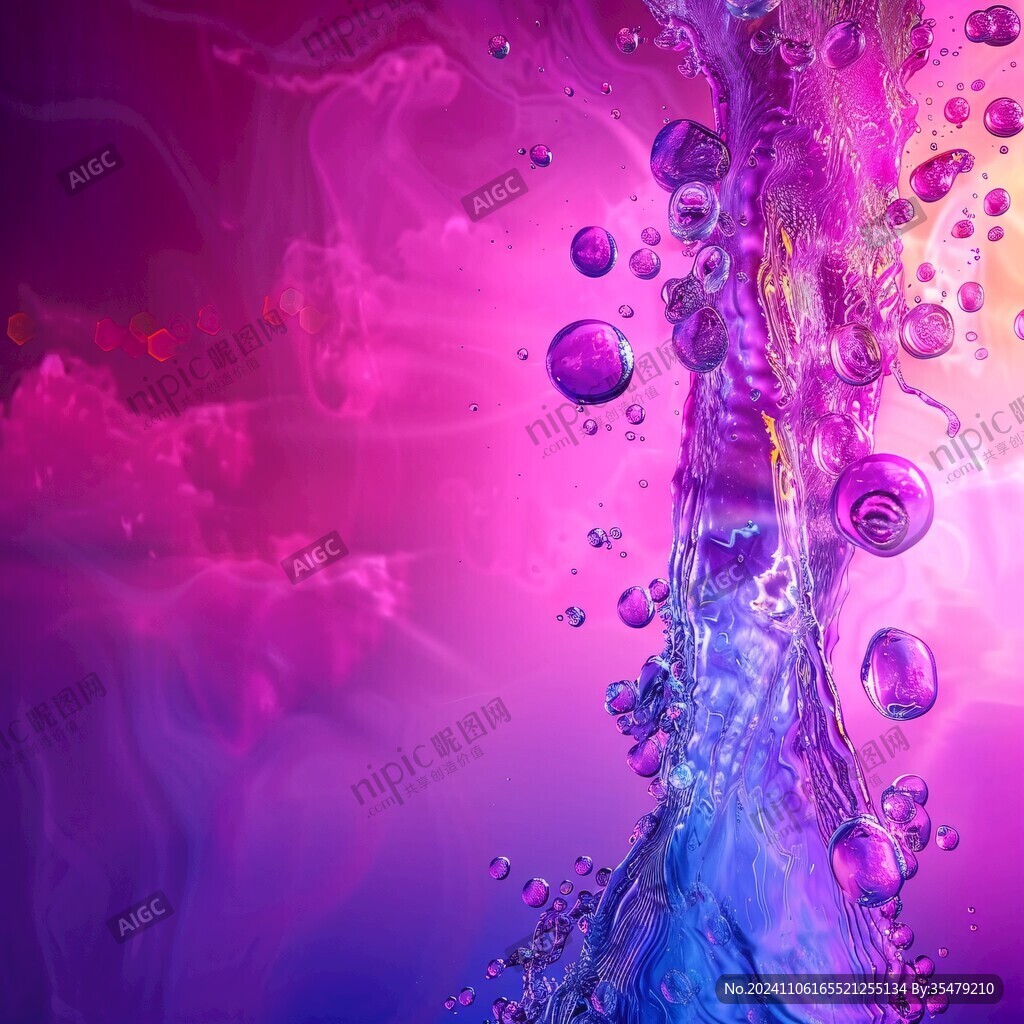紫色梦幻细胞流体画