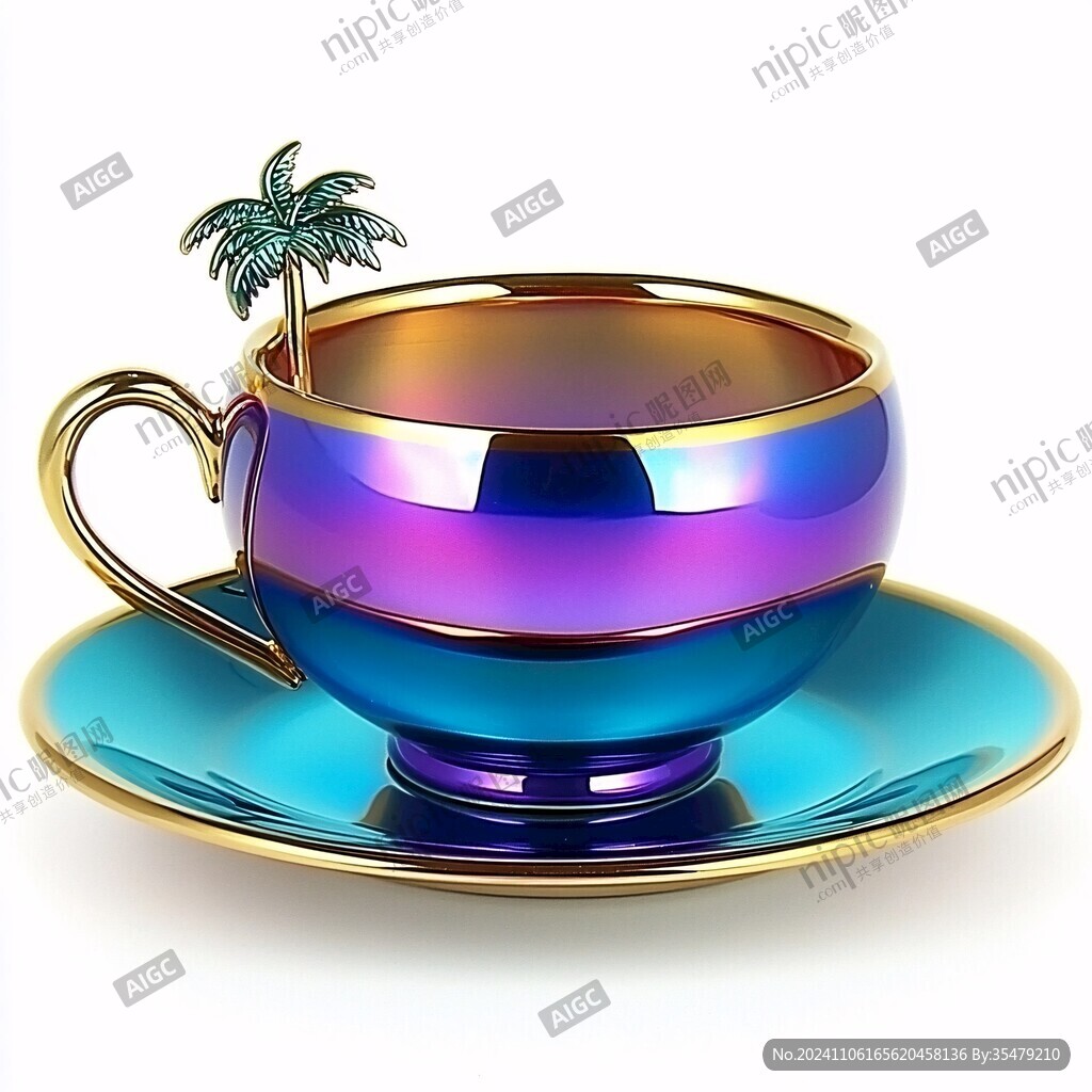 金咖啡杯碟