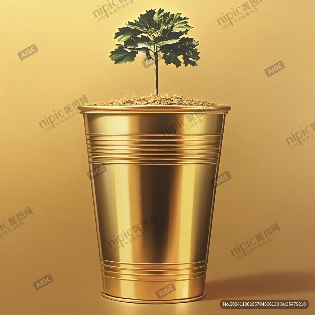 金色花盆