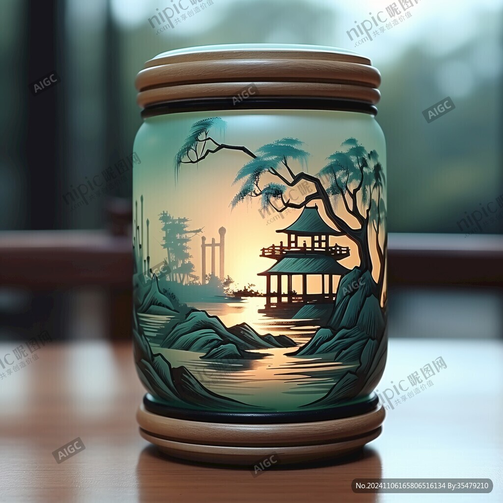茶叶罐包装插画