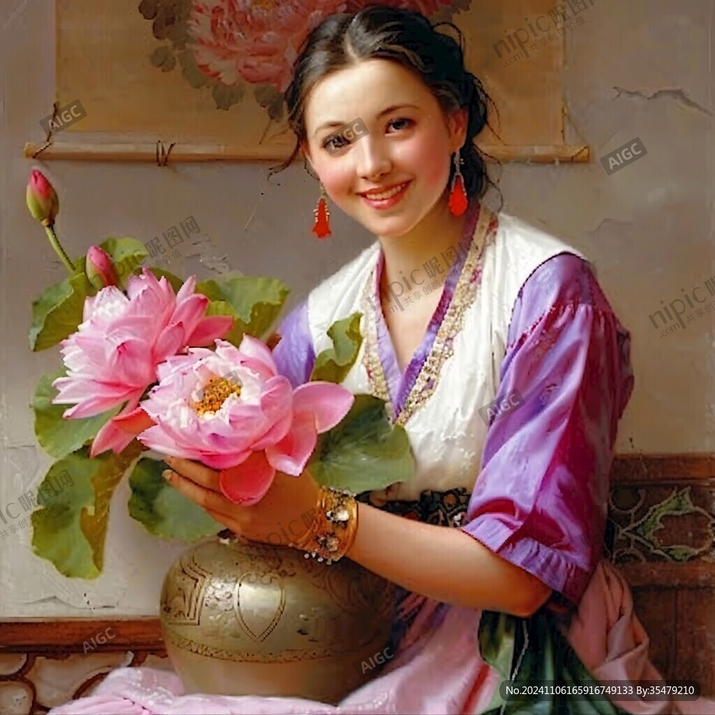 江南美女油画