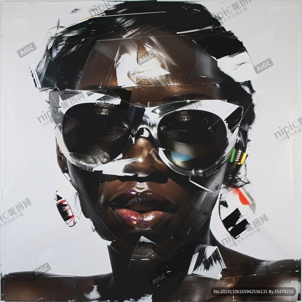 人脸色块拼接装饰画