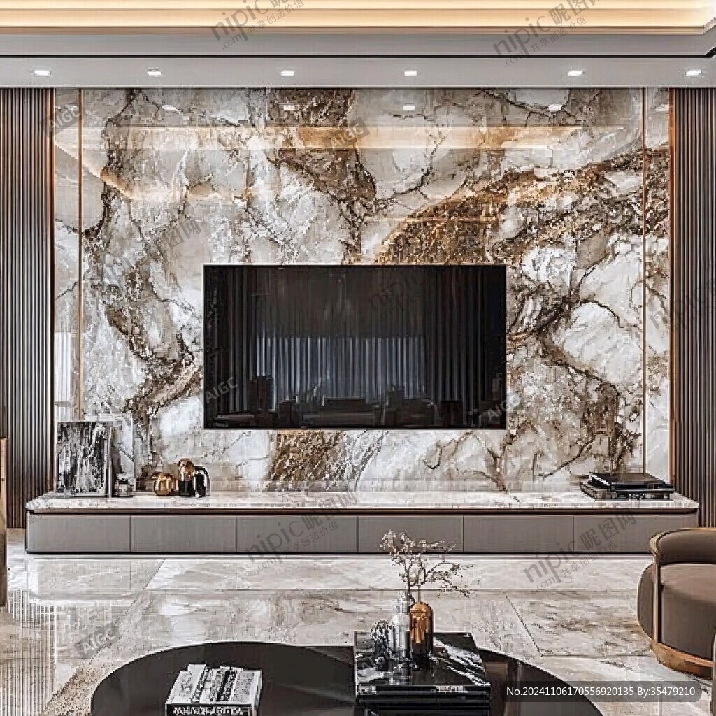 轻奢大理石背景墙