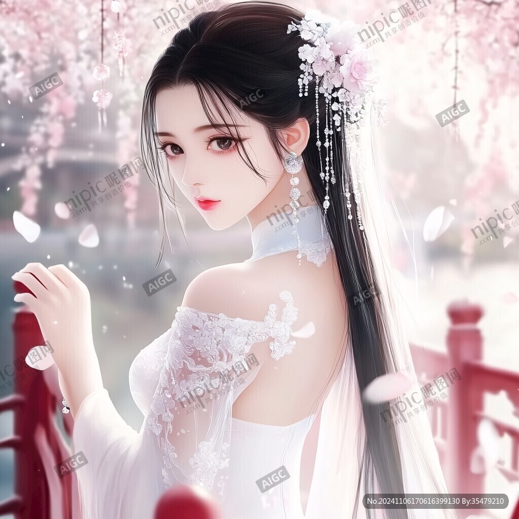 古风美女头像插画封面