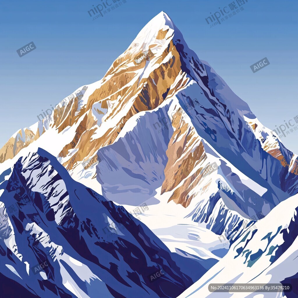 珠穆拉玛峰插画