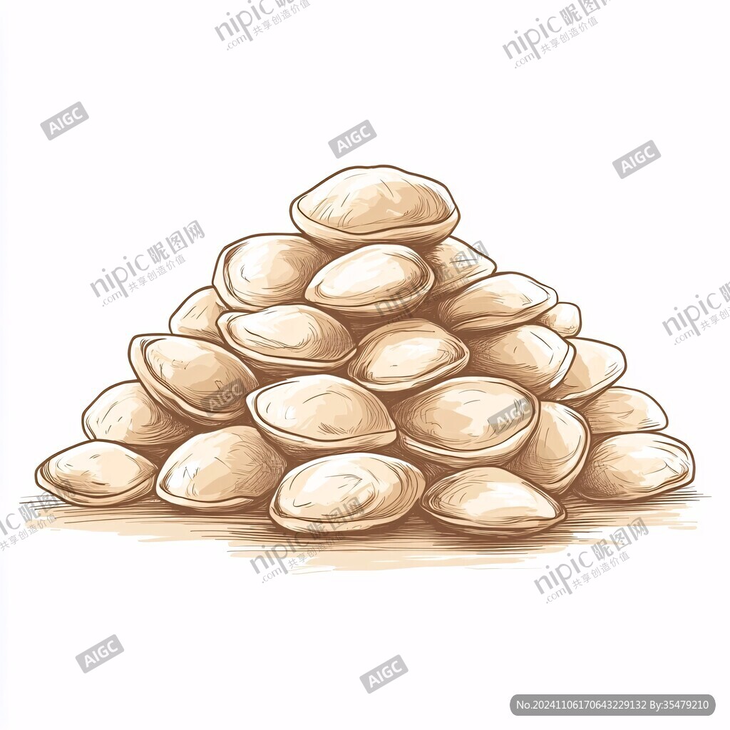 手绘巴旦木插画