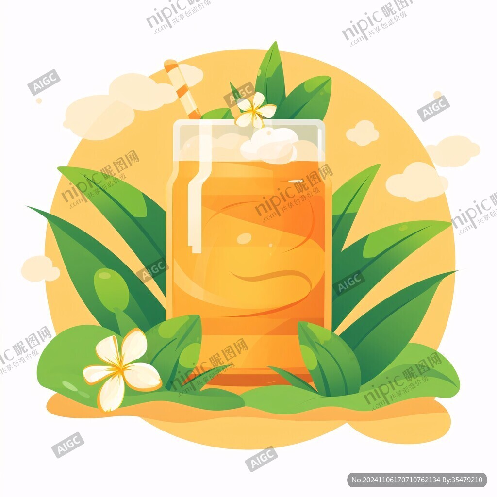 枸杞花蜂蜜插画
