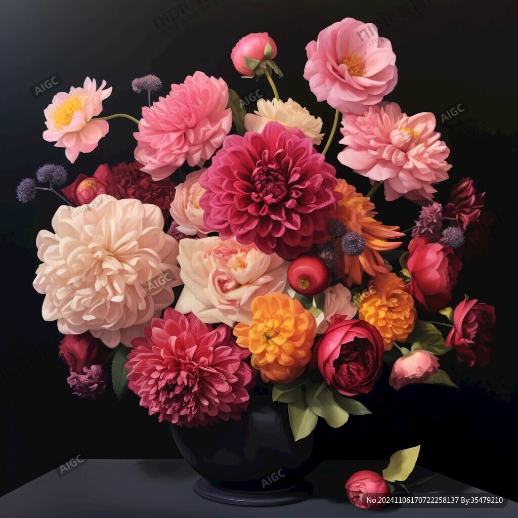 3d立体花卉牡丹