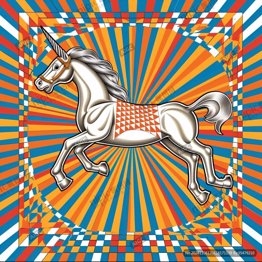 马儿丝巾图案
