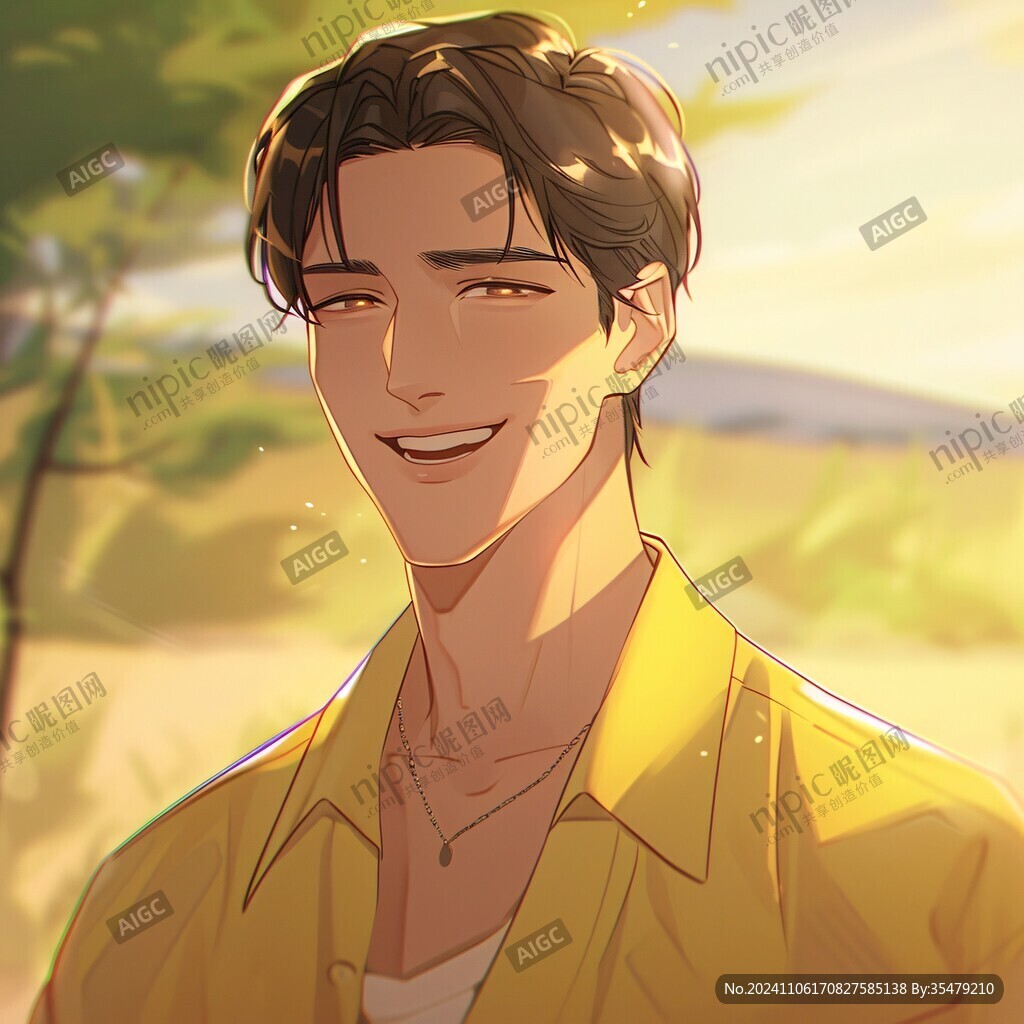 男生头像插画