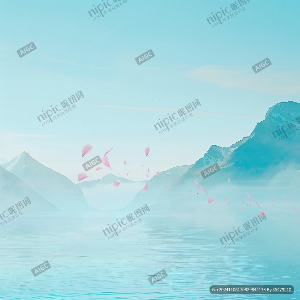 渐变色彩山水画