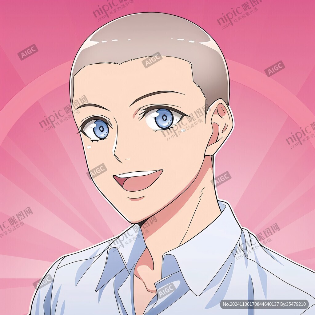 平头男孩插画