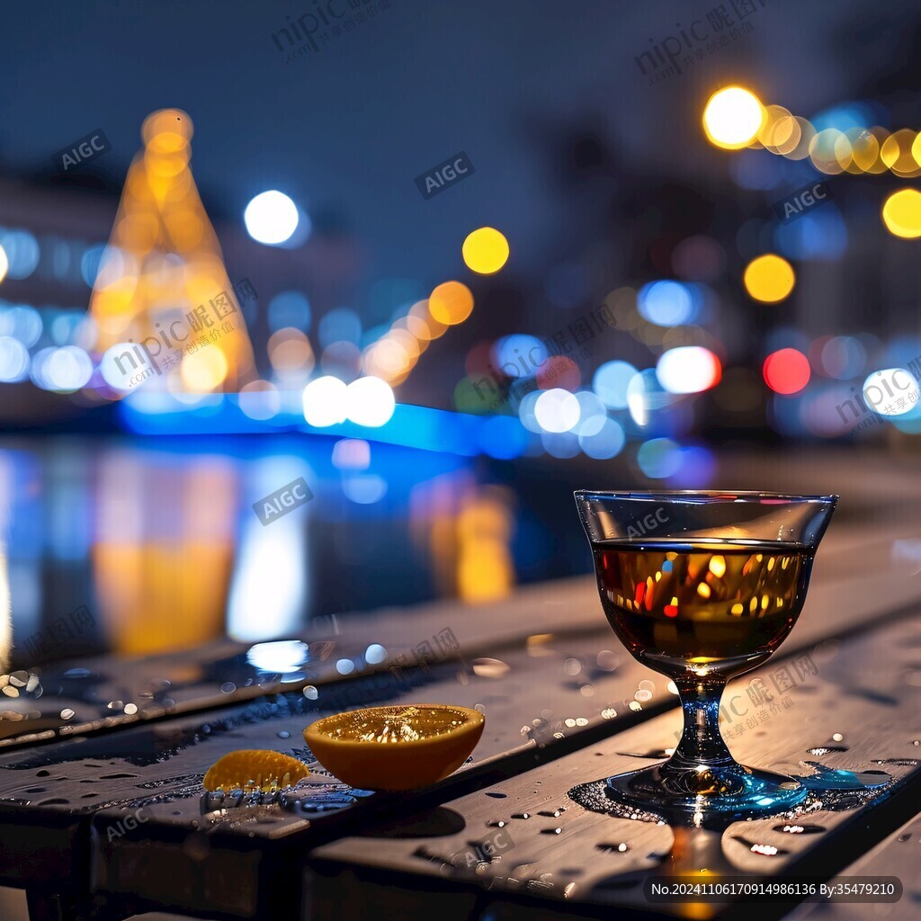 夜幕下的鸡尾酒