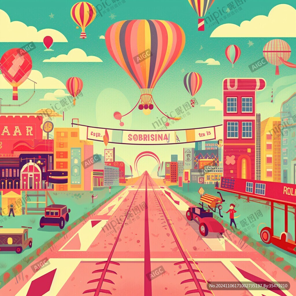 洛杉矶插画科技旅游