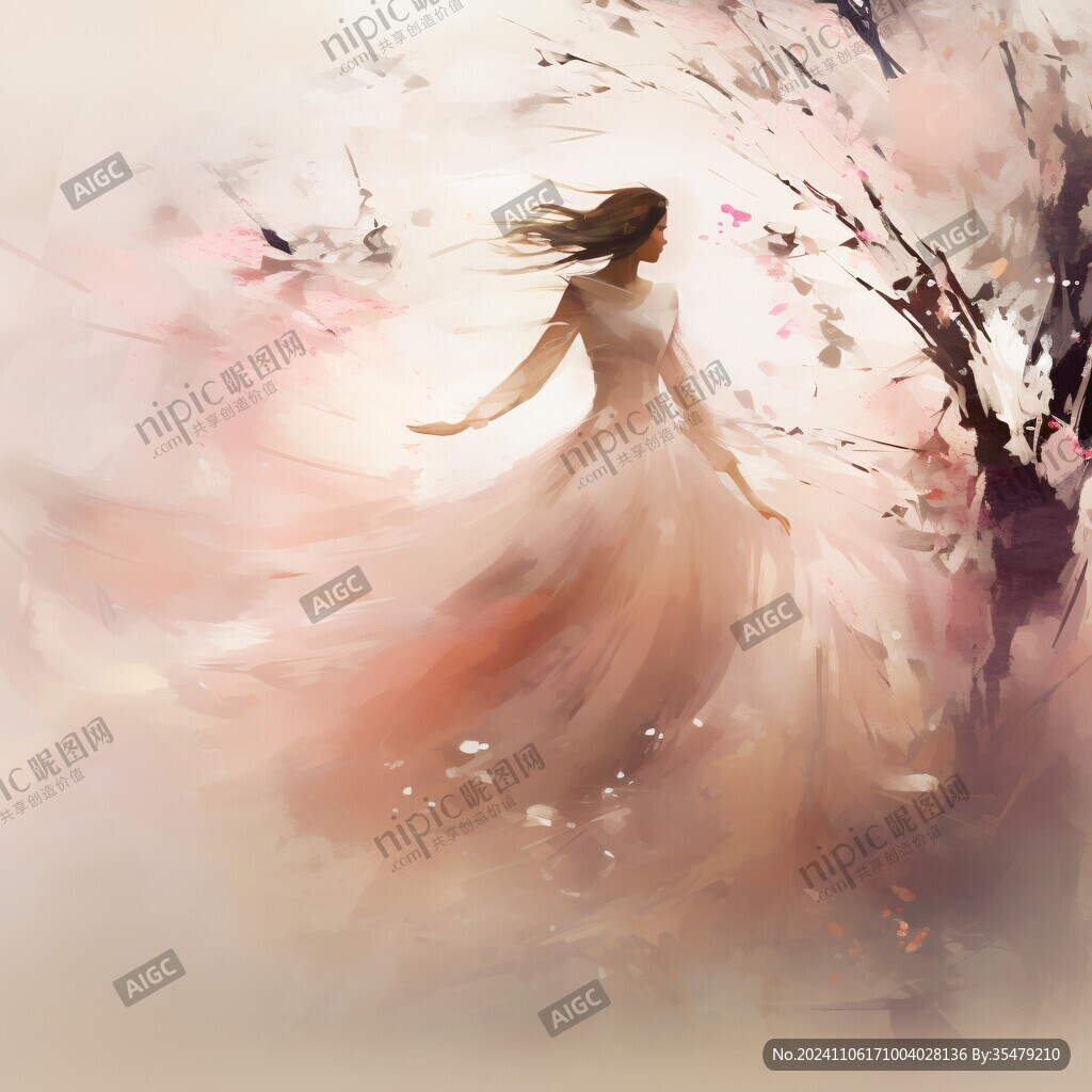 唯美意境少女插画