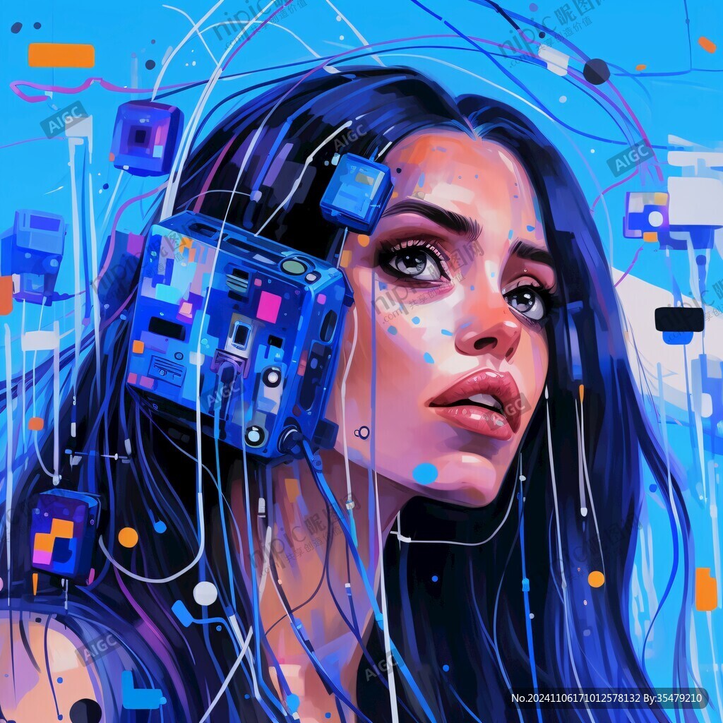 数字美女插画