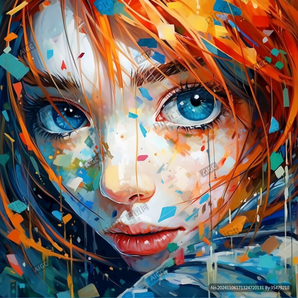 扭曲人像插画