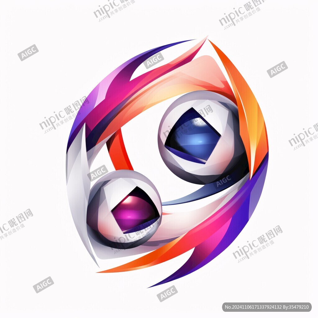 3d彩色抽象标志