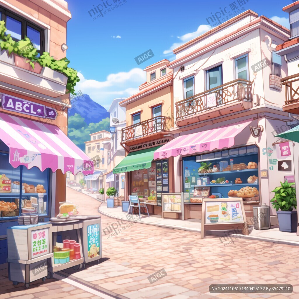 街边小店插画