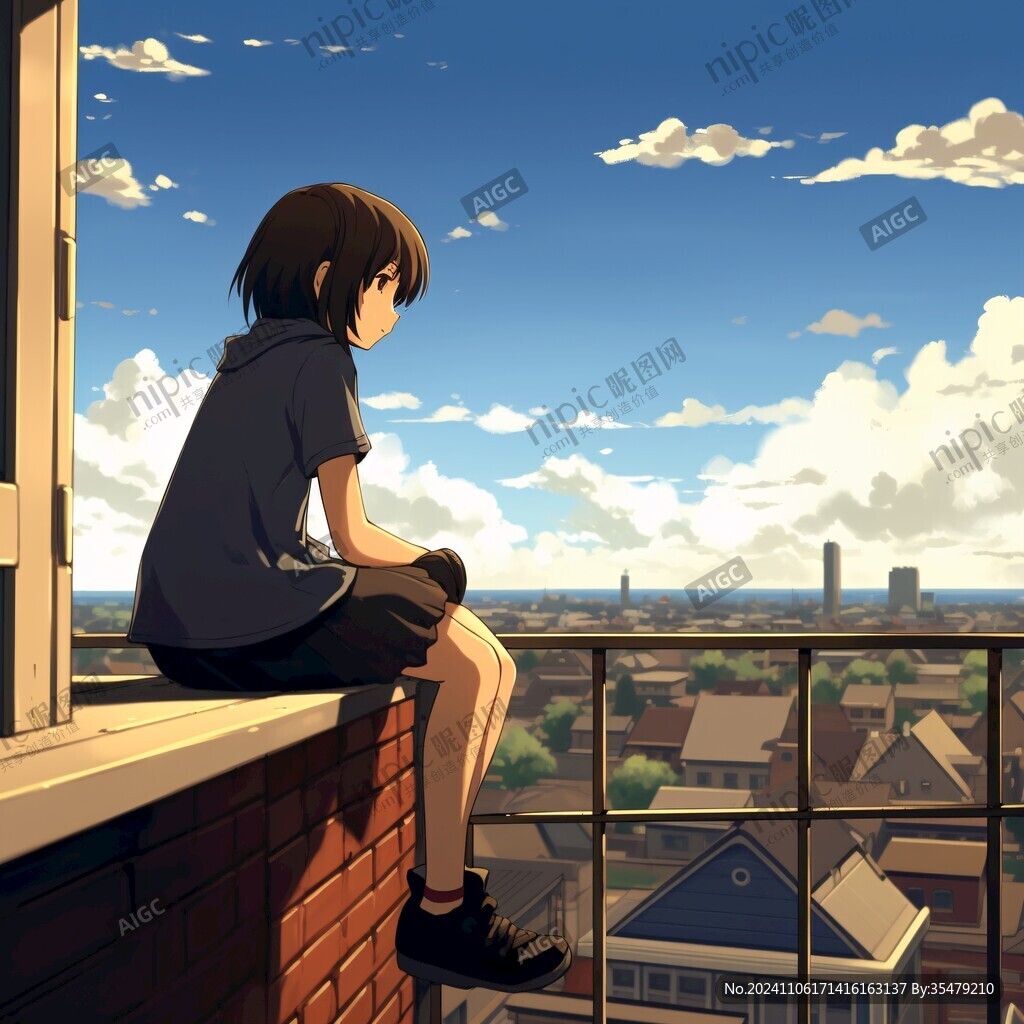 望着窗外的女生
