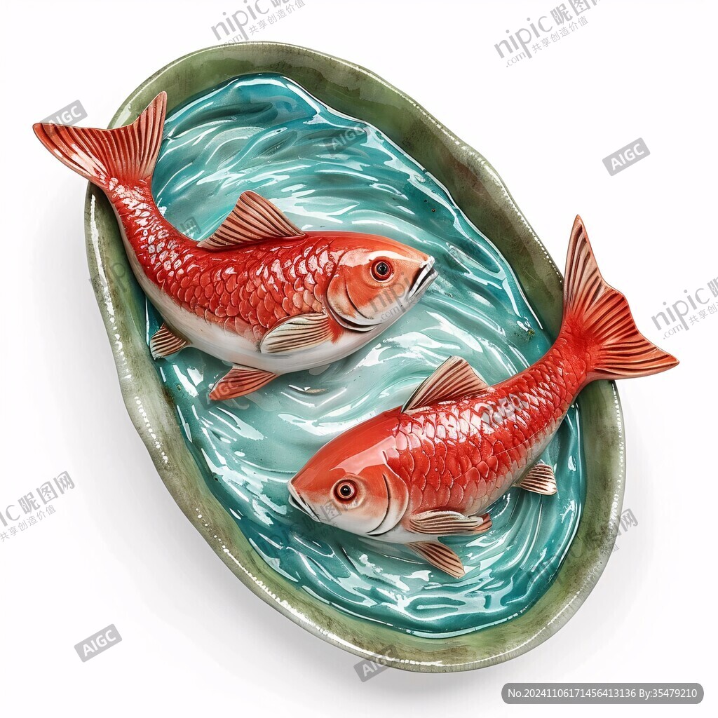 卡通写实红鲤鱼