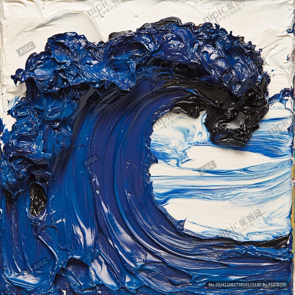 蓝色流体创意抽象画