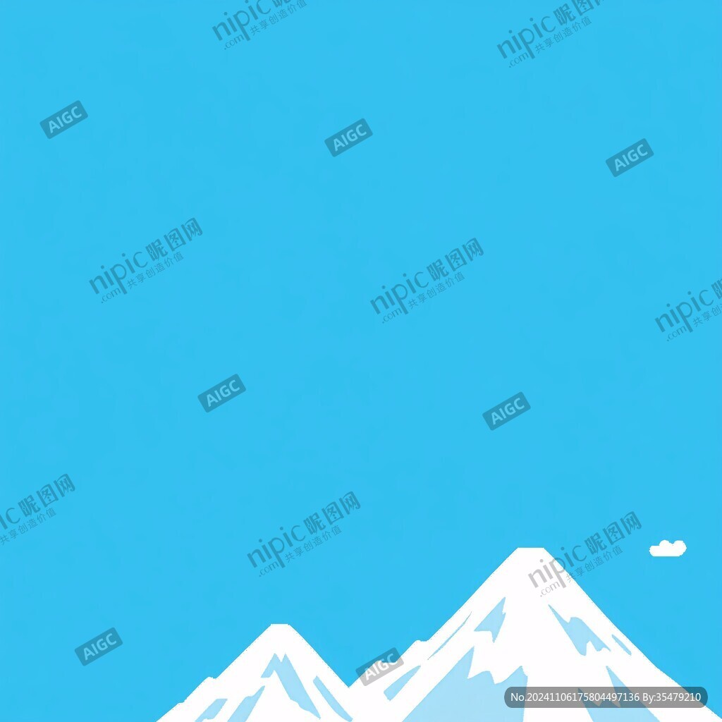 远山山川蓝色背景