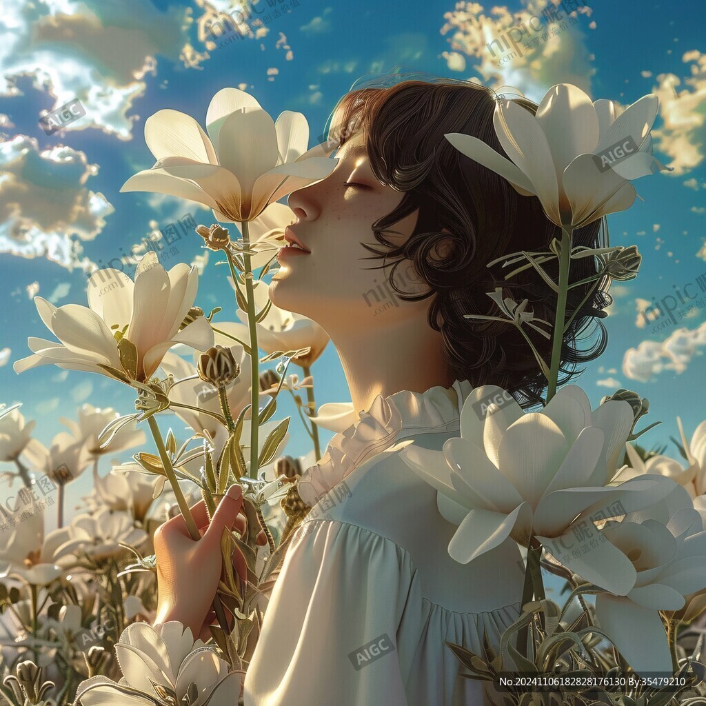 唯美少女与花系列