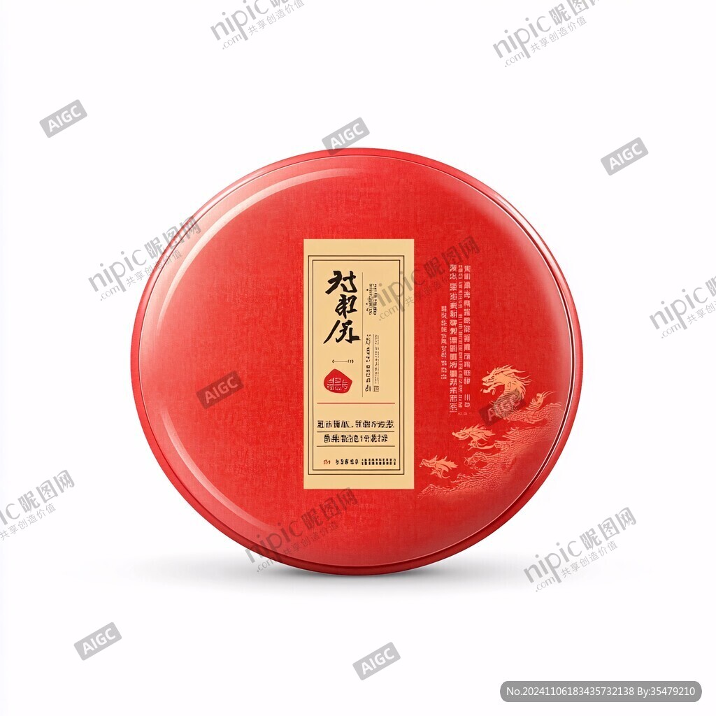 红色茶饼包装