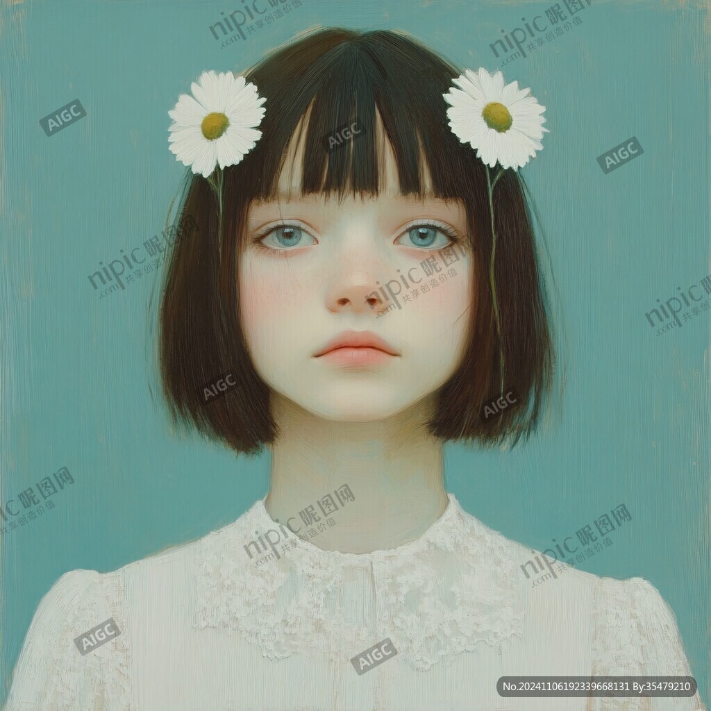 雏菊少女插画