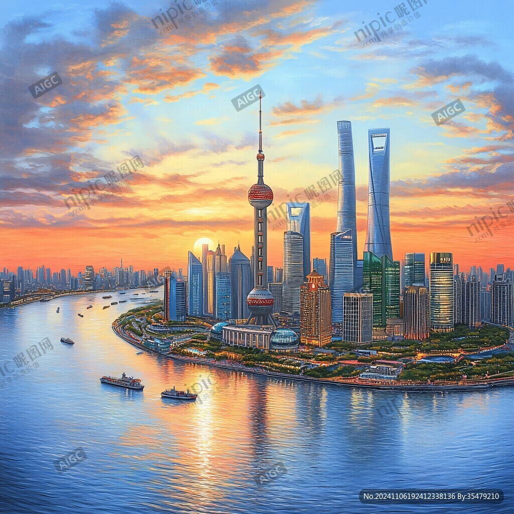 超高清外滩全景风光