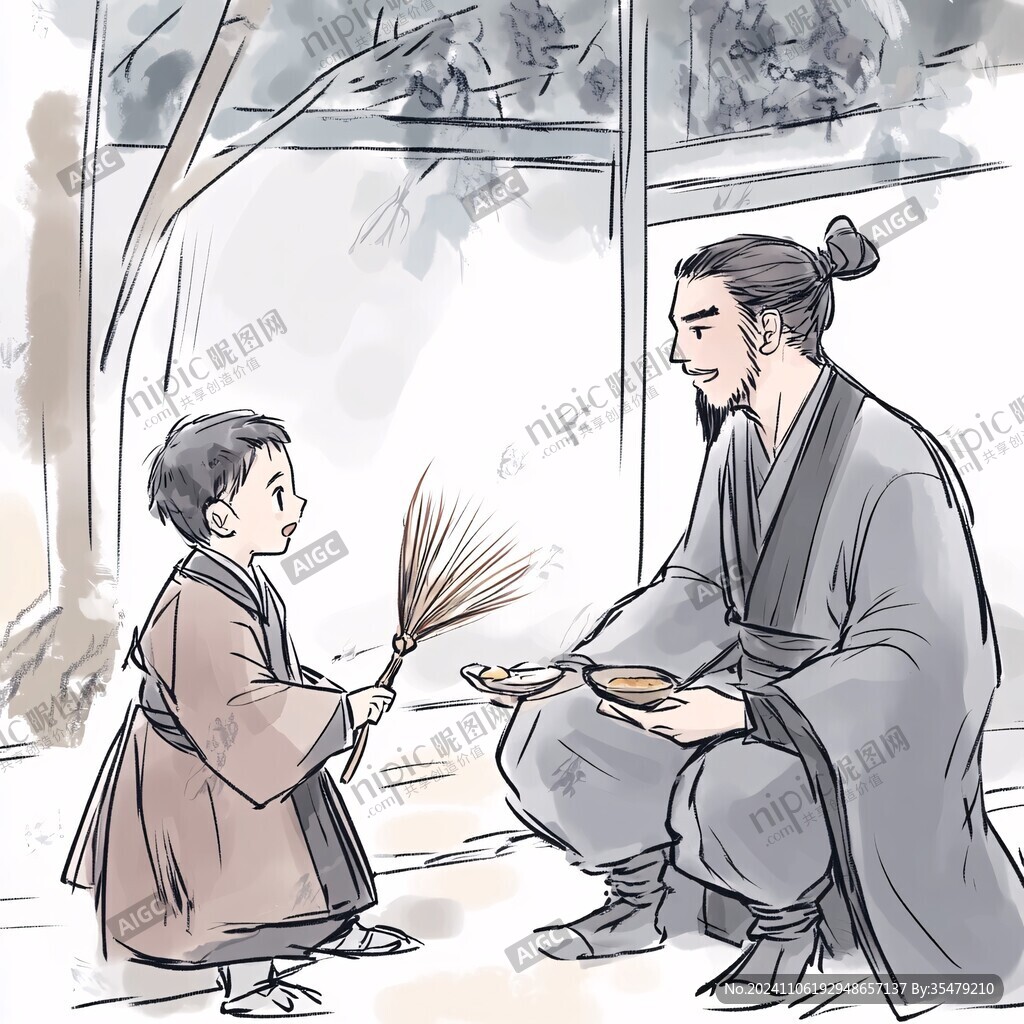 古代老师教孩子