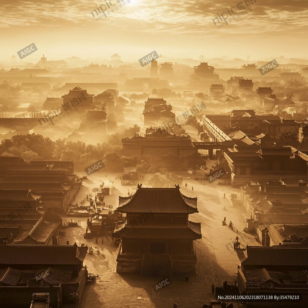 城楼日出清晨