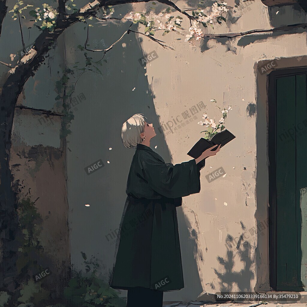 春之风影治愈系小插画