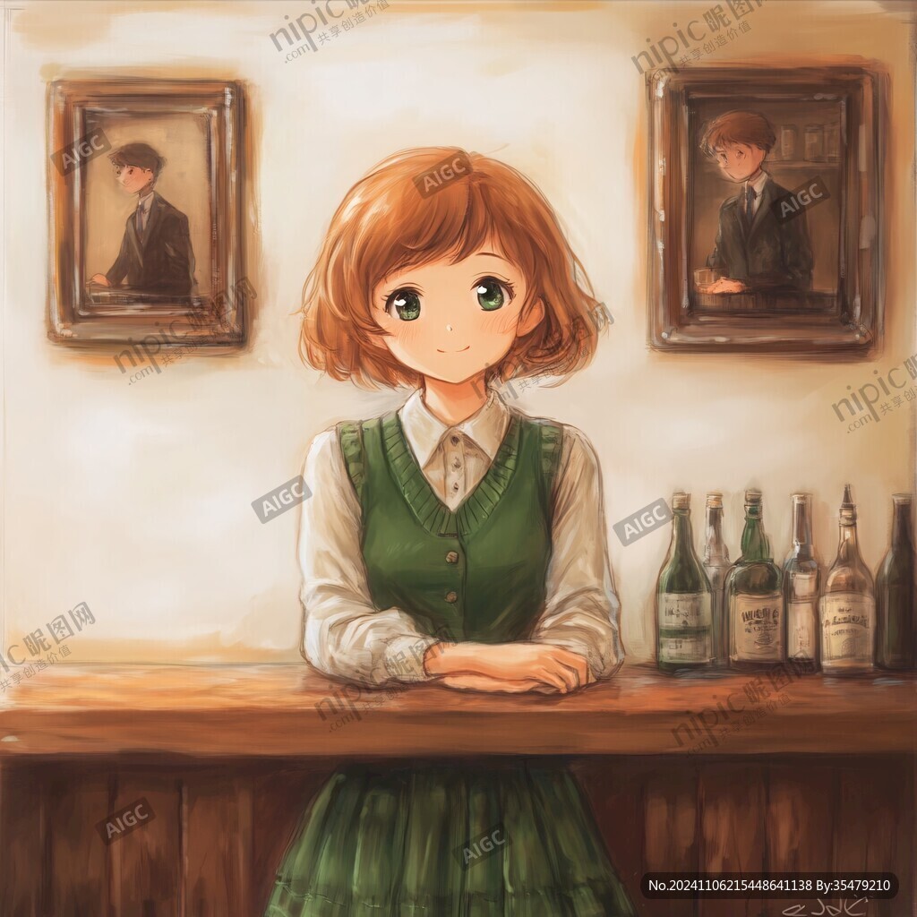 人物插画短发女生