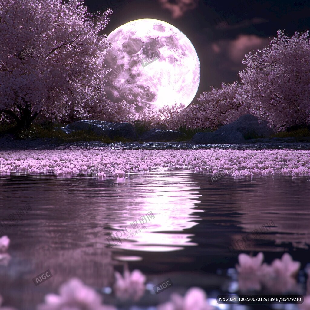 月夜桃花