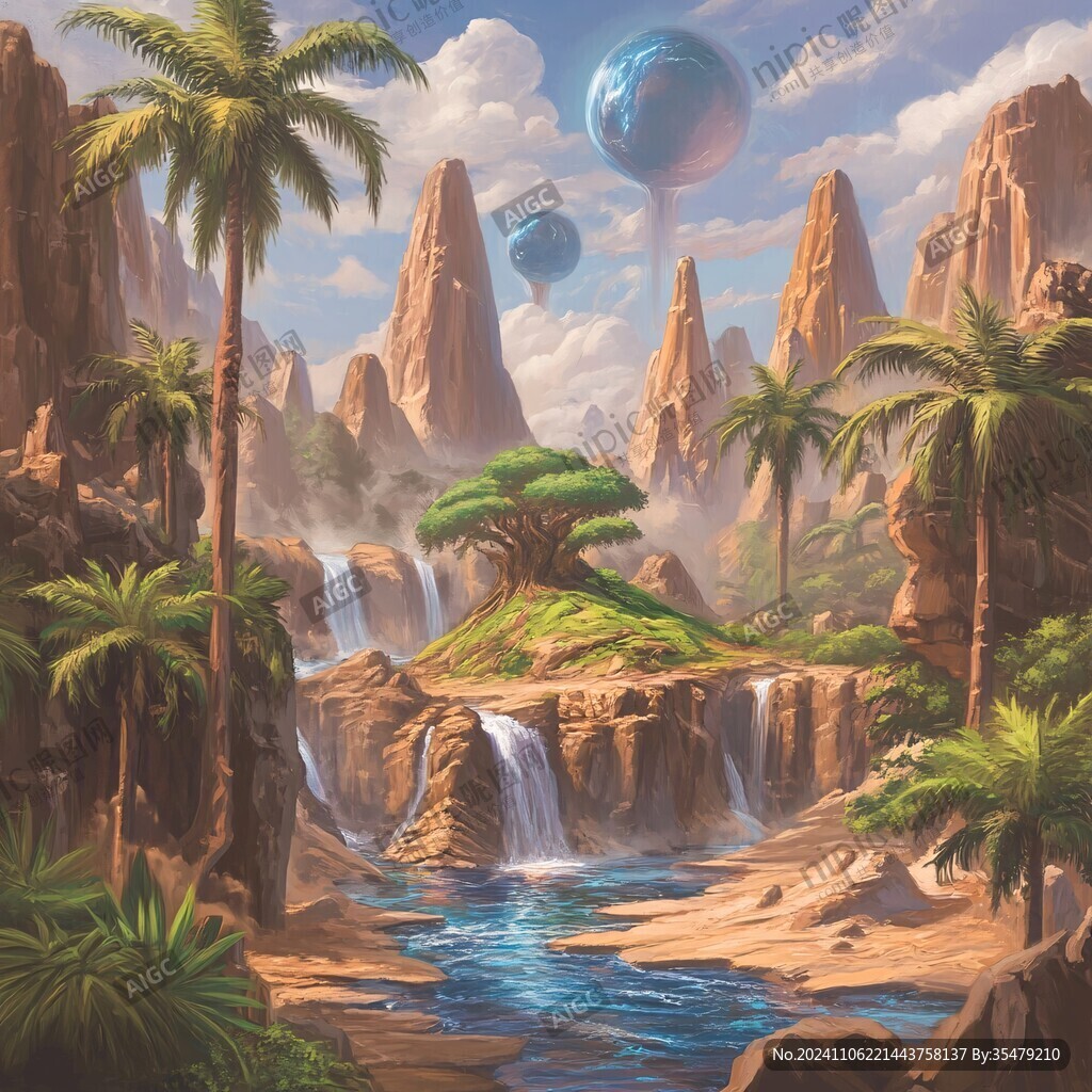 外星球幻想场景插画
