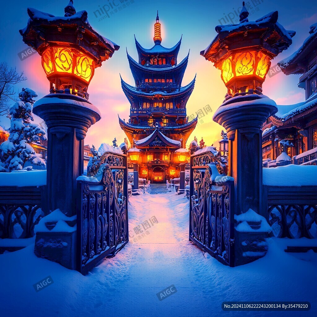 滕王阁雪景背景
