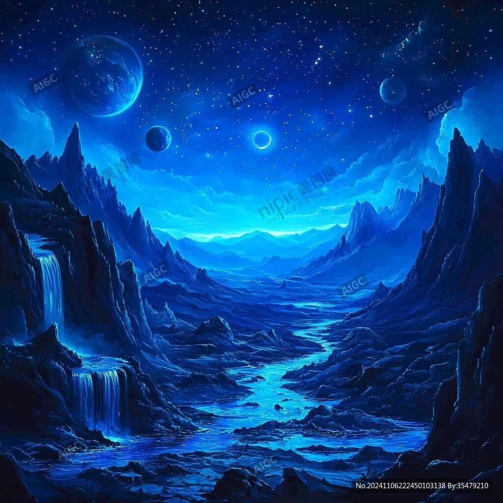 星月河幻想插画