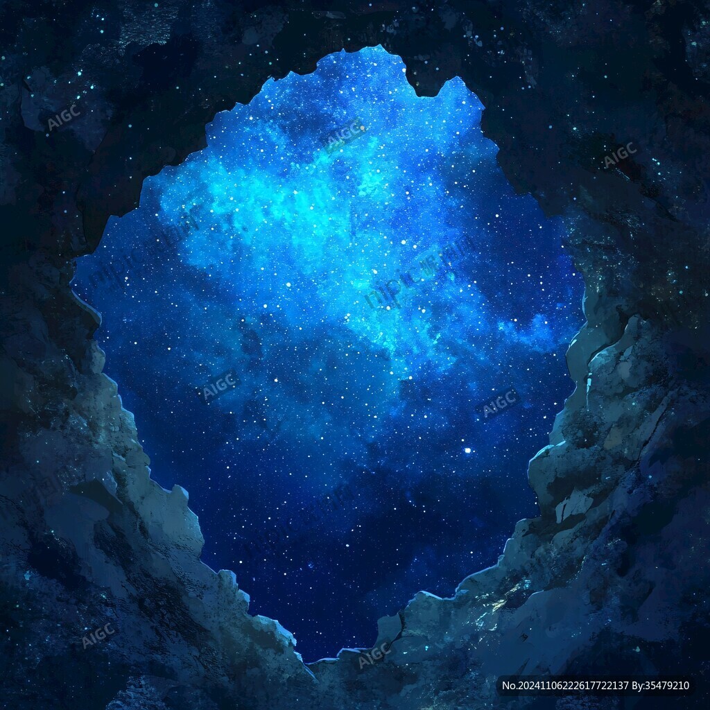 蓝色星空二次元装饰