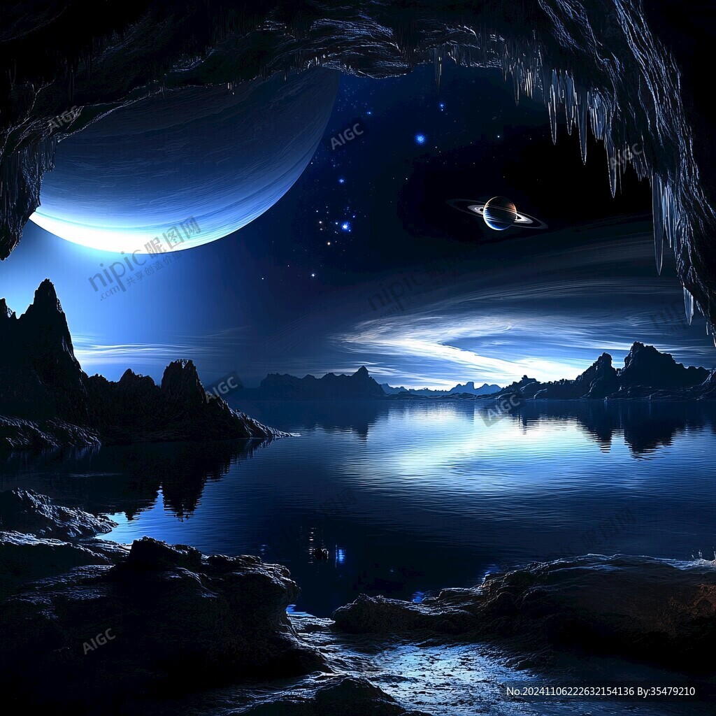 科幻月亮大海