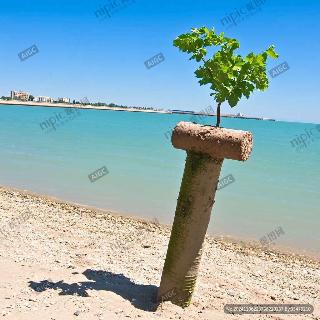 海滩上的一棵树