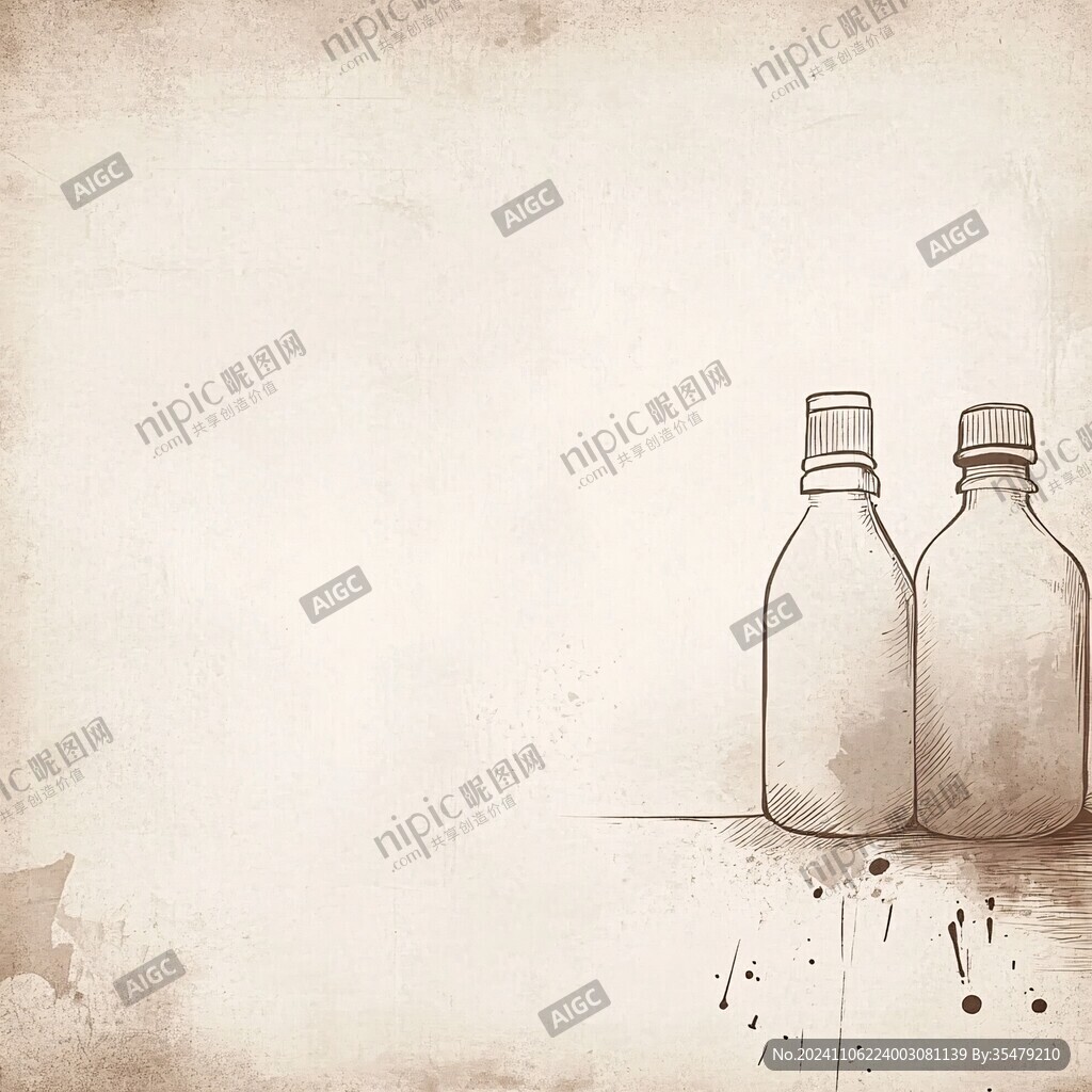 插画小瓶