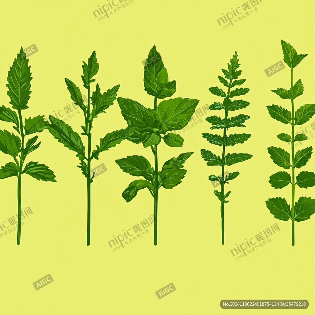 艾叶草药插画