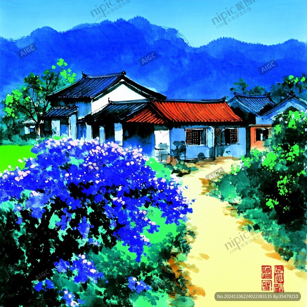 山村插画